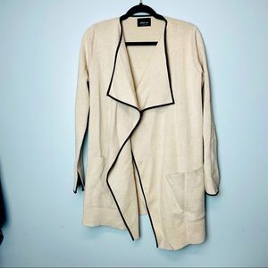 Zara Knit Cardigan Sweater W/ Black Trim